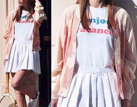 Tennis shoes and pleated skirt, show off your love for tennis.