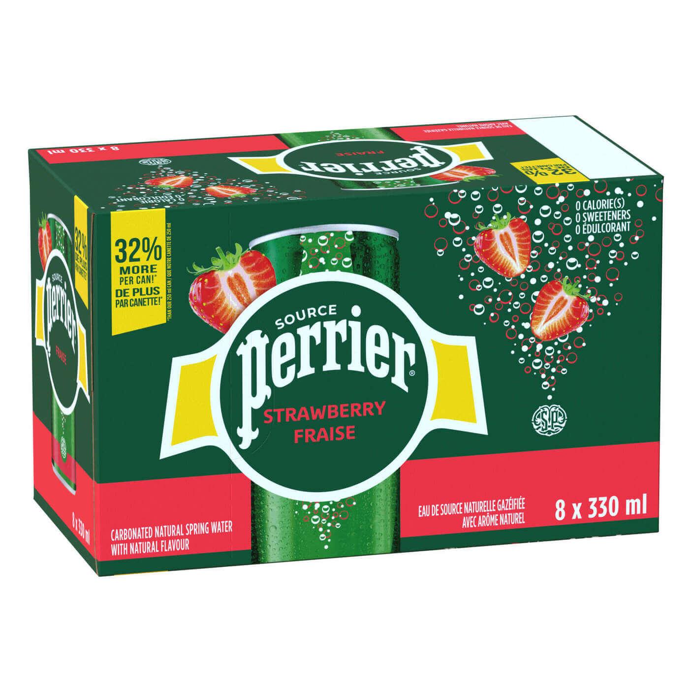 Perrier Strawberry slim can 330ml pack