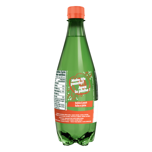 Perrier peach plastic bottle