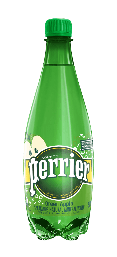Perrier green apple plastic bottle